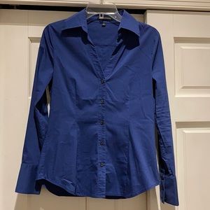 Express Navy Blue Long Sleeve Button Down